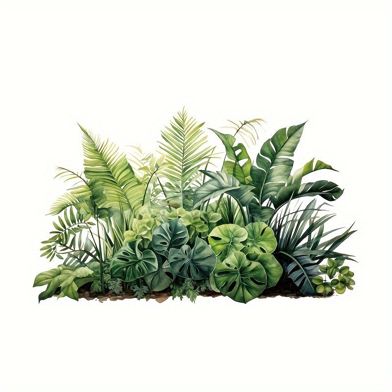 TEMU 2pcs Large Green Plant Decals, Self-adhesive Pvc Stickers For Bedroom & Living Room Decor, Wall Paintings