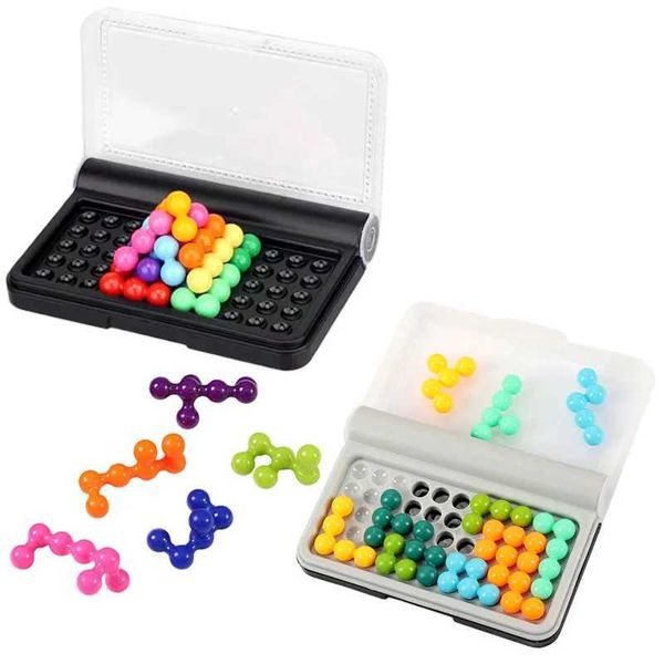 120 Challenges Intelligence 3D Puzzle Board Game Classic Plate Pearl Logical Mind for Children Pyramid Bead Montessori Toy Gifts Y240812