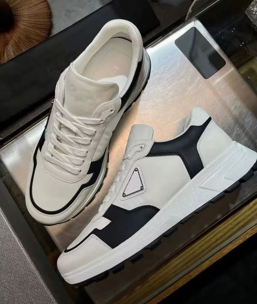 Famous Brand Men Prax 01 Sneakers Shoes Platform Suede & Leather Calfskin Rubber Sole Men Trainers Low Top Party Dress Skateboard Walking EU