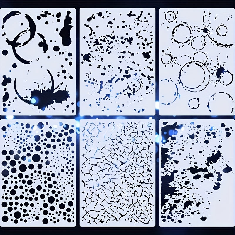 TEMU 6pcs 14, 81×21, 01cm A5 Painting Stencils, Wall Art, Illustration, Art Craft Materials, Suitable For Scrapbooking, Journals, Handmade Crafts,