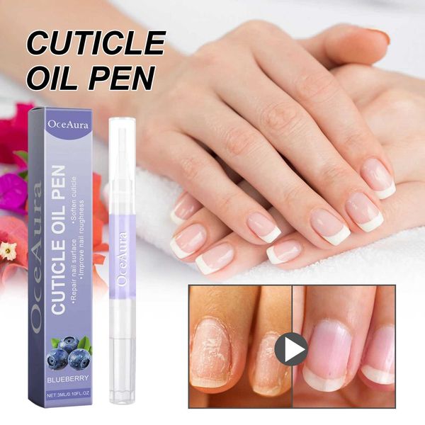 OceAura 3ml Blueberry Nail Care Oil Repairs Hand Foot Nail Decay Thickened Soft Nail Polish Care Oil Pen For NailsC250111