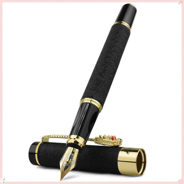 Stonego Luxury Dragon Crystal Diamond Fountain Pen para Business Office Signature Metal Writing Tool Y250116