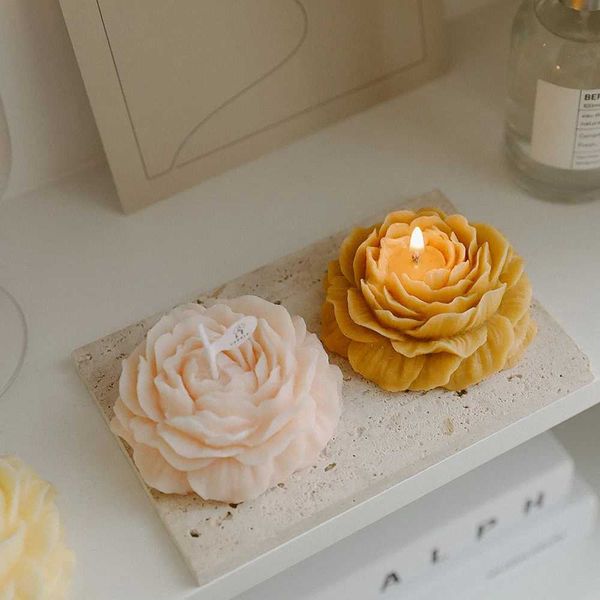 Peony flower pattern gift decoration Mothers Day flowers fragrance candles CL240907