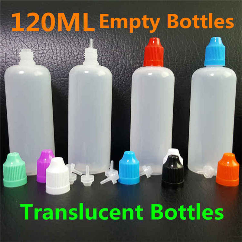 120ml Bottles PE Soft Translucent Empty PE Dropper 120 ml Plastic Bottles With Long Thin Needle Tips Childproof Caps For Juice Liquid Oil cosmetic P