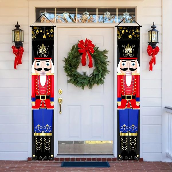 Christmas Nutcracker Decoration Outdoor Solid Christmas Banner for Front Door Courtyard Porch Garden Indoor Wall Hanging 240929