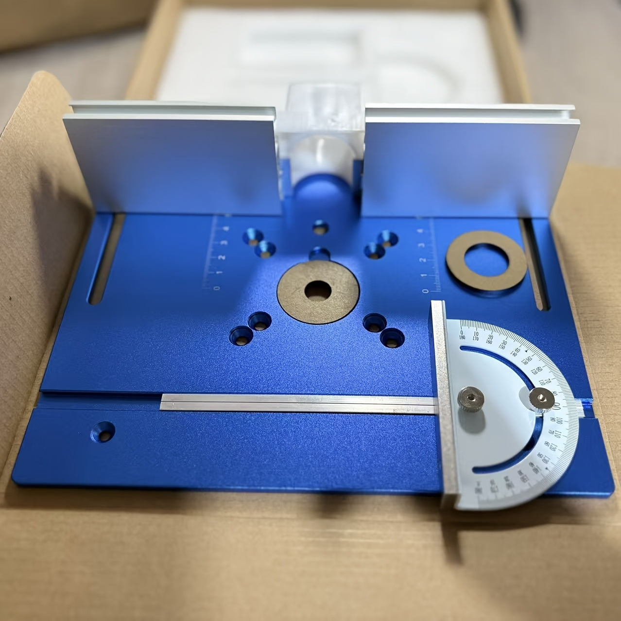 TEMU Aluminum Router Table Insert Plate W-miter Gauge For Woodworking Benches Table Saw Multifunctional Trimmer Engraving Machine