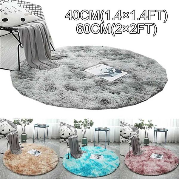 Circle Round Shaggy Rug Living Room Bedroom Carpet Floor Mat Anti-Skid Floor Soft Solid Large CarpetsC250102