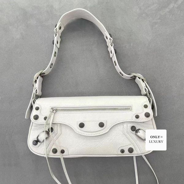 Designer baguette handbags motorcycle bag vintage luxury bags genuine leather handbag women men shoulder crossbody purse clutch mirror quali