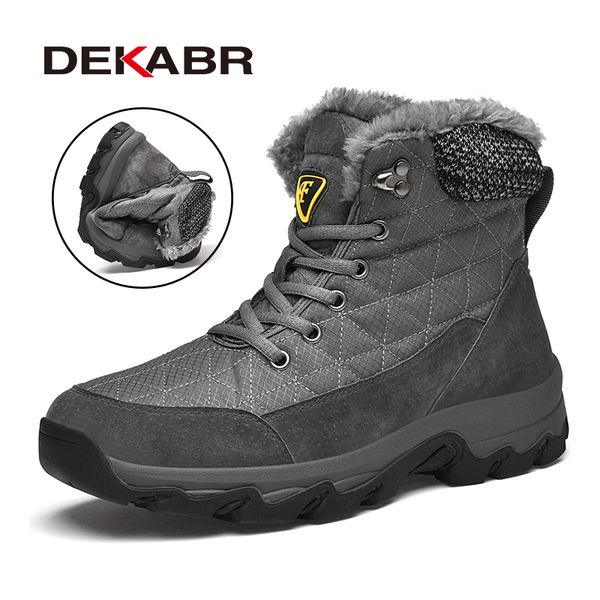 DEKABR Winter Snow Thick Fur Super Warm With Lace Up Men&#039;s Soft Waterproonkle Casual Wear-Resistant Men Boots 9b35