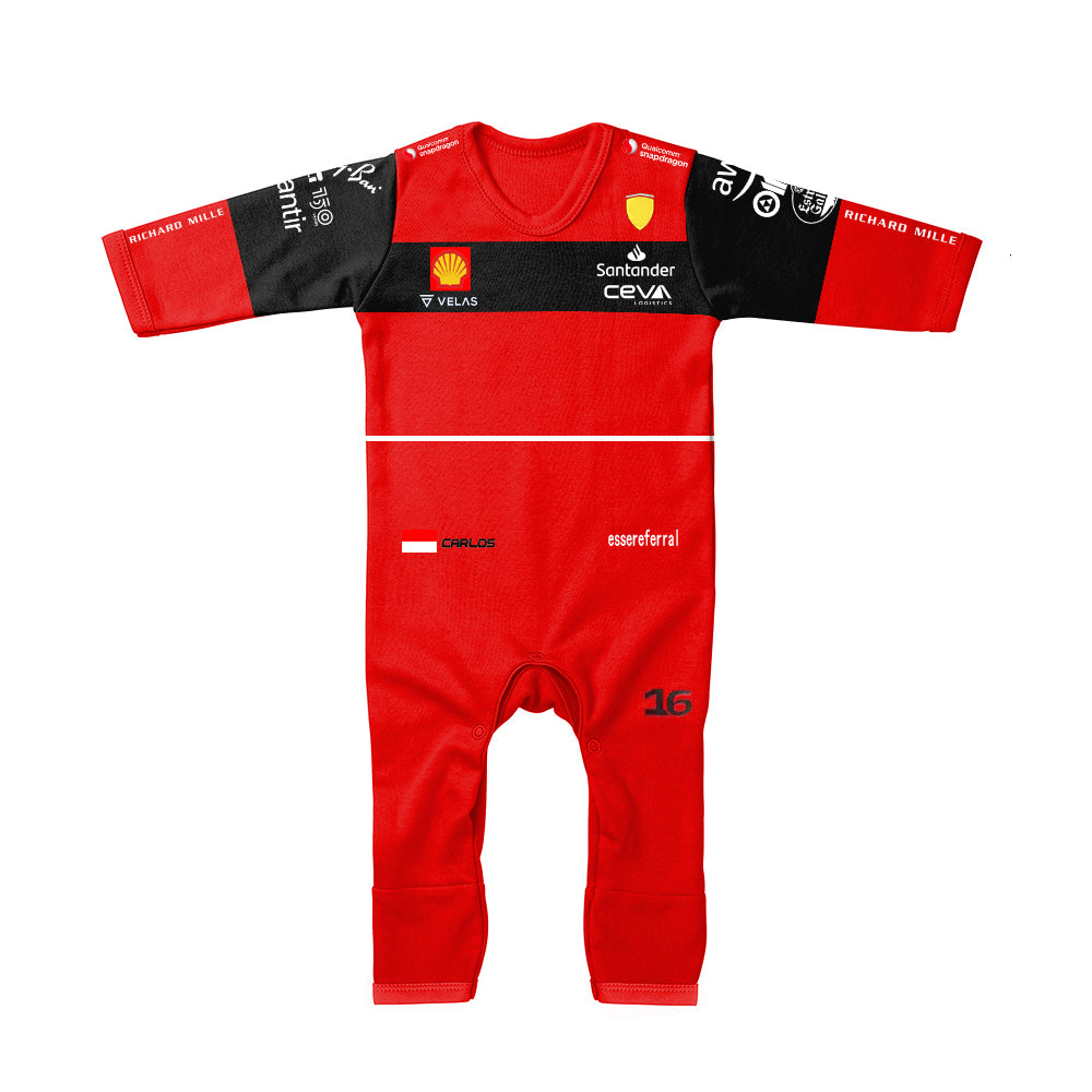 Rompers Season Racing F1-75 Model 16-55 Yards Baby Jumpsuit Red Extreme Sports Fan Romper Indoor And Outdoor Clothing 230317