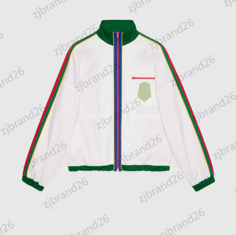 Jacket Designer Jackets Women Contrast Color Stripe Coats Pocket Embellished With Logo Zipper Outerwear Short Casual Womens Clothing 1971