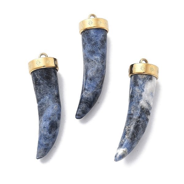 Pendentifs en corne de sodalite naturelle