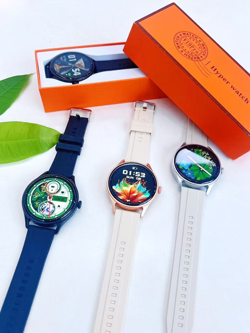 V19 Pro Max Smart Watch 1.52 Inch Round Screen Gesture Control Bluetooth Talk Heart Rate Monitor Watch Activity Sports