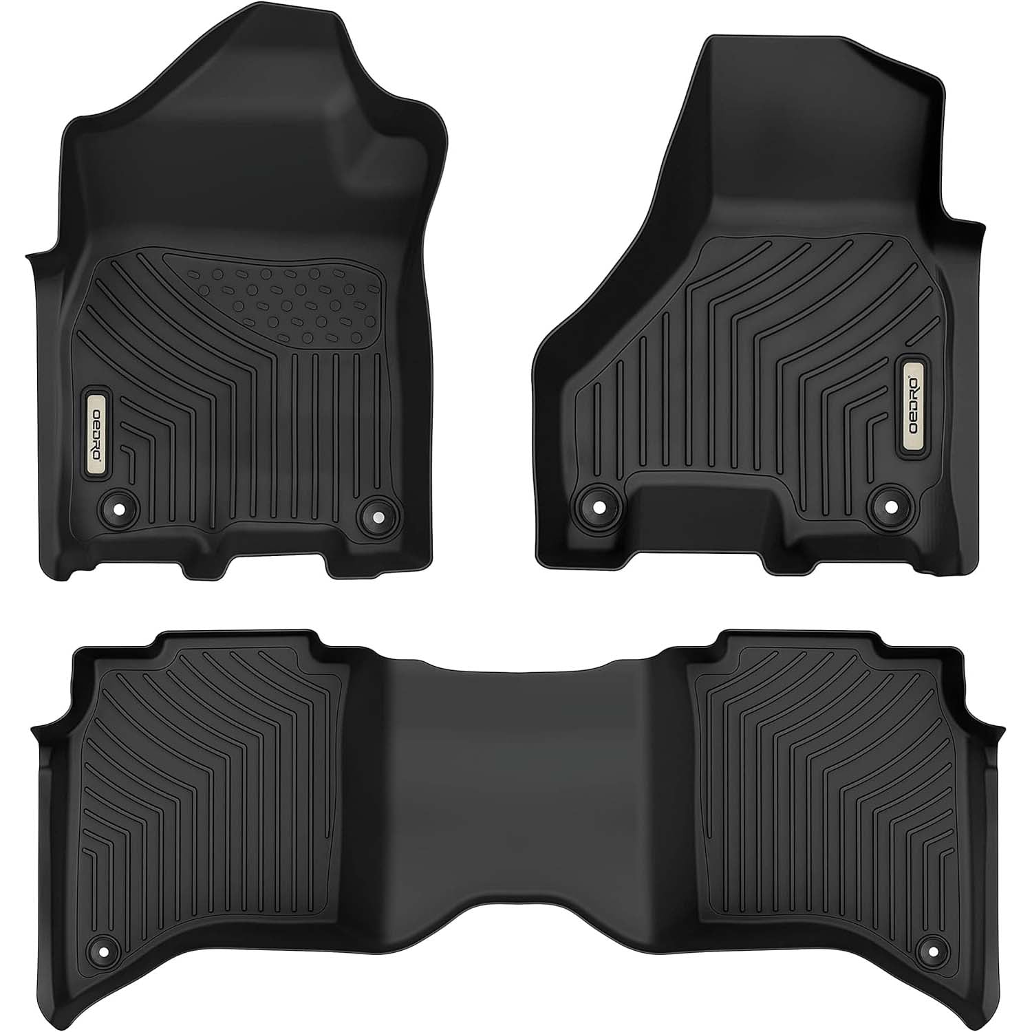 OEDRO Floor Mats for 2019-2024 Dodge Ram 2500 Crew Cab with 1st Row Bucket or Bench Seats, Custom Fit TPE All Weather Car Floor Liners
