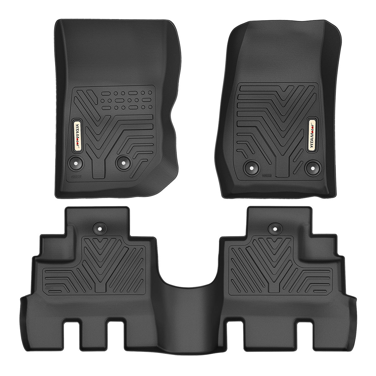 YITAMOTOR® Floor Mats Floor Liners For Jeep Wrangler JK Unlimited 2014-2018, 1st & 2nd Row All Weather Protection