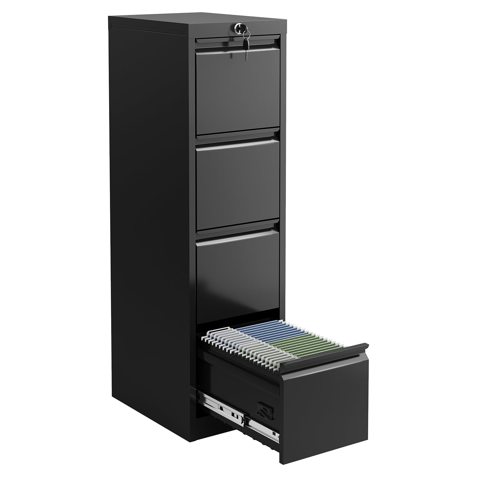 Garvee Metal File Cabinet with 4-Drawer, Heavy Duty Metal Filing Cabinet for Letter-Legal-A4-F4 Documents, Secure Locking, Anti-Tilt System, Vertical 