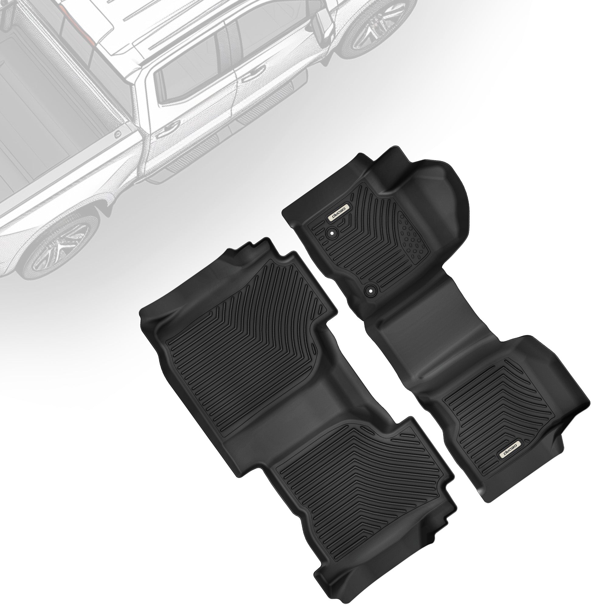 Floor Mats Fit for 2019-2025 Chevy Silverado-GMC Sierra 1500 & 2020-2025 GMC Sierra 2500HD-3500HD Crew Cab w-o Rear Storage Box