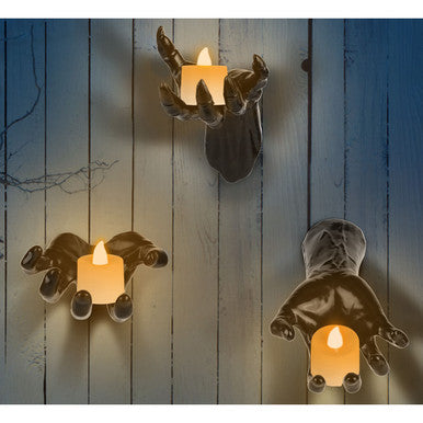 3-Piece Halloween Creepy Reaching Hands with LED Candles