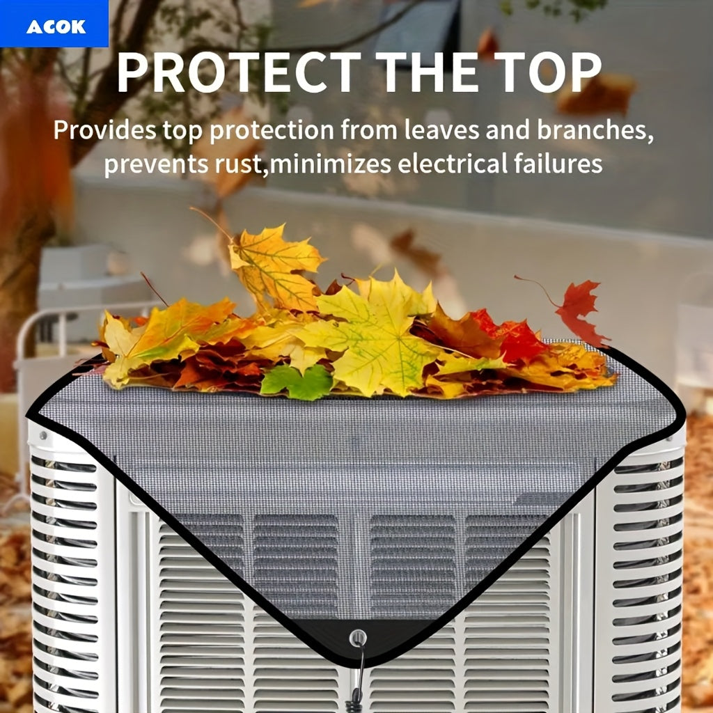 TEMU Durable Outdoor Air Conditioner Cover, Waterproof Fabric, Windproof Design, Dustproof And Cold Wind, Pvc Mesh Breathable