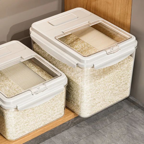 10KG rice storage box sealed container large capacity grain tank bucket kitchen organizer 240826