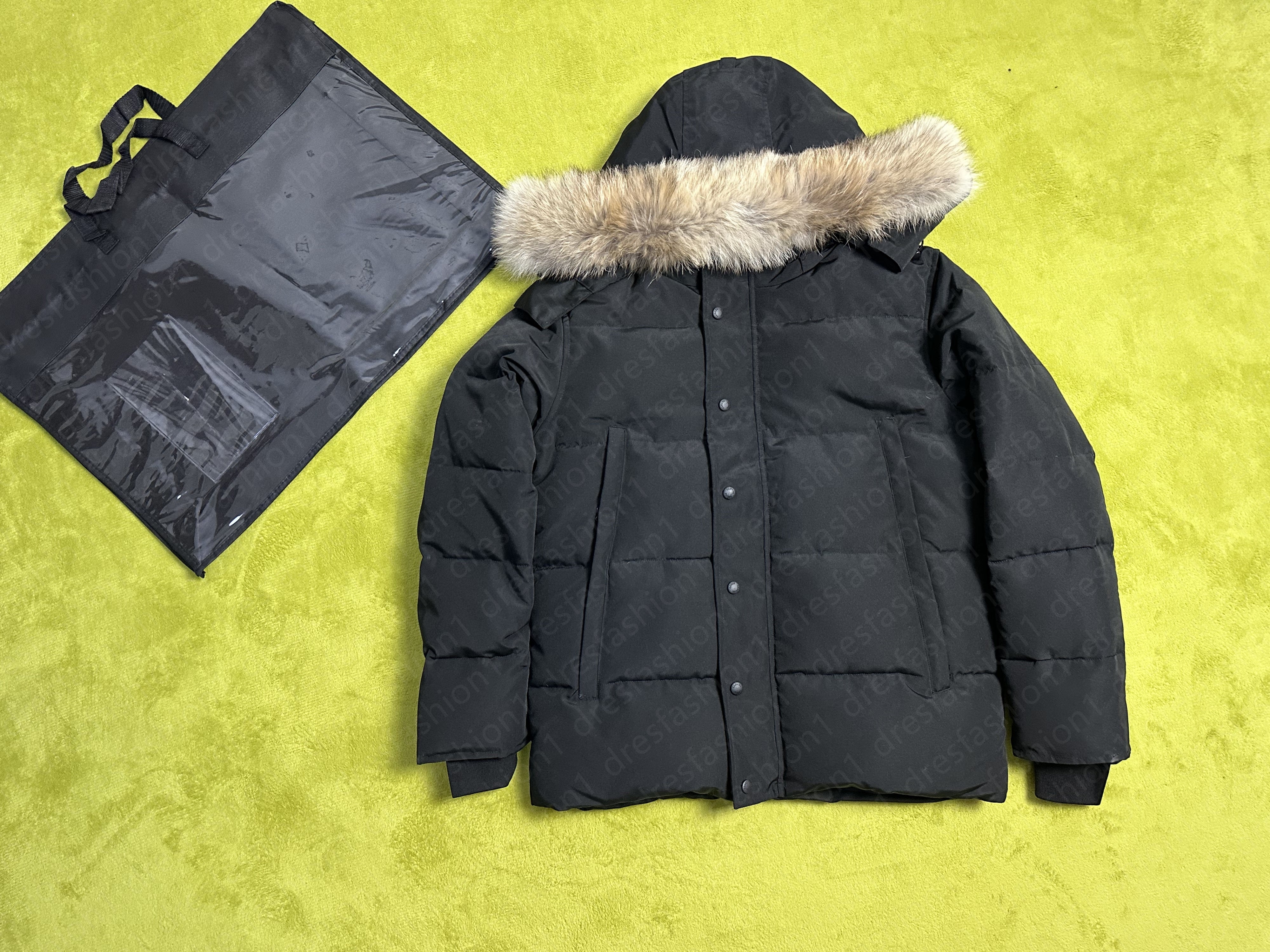 Down jacket Winter Puffer Jackets Coat Real Wolf Fur Homme Outdoor Windbreaker Jassen Outerwear Hooded Manteau Hiver Canada Style warm Parka Doudoun