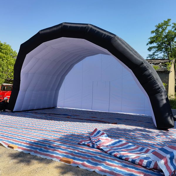 Black inflatable stage tent large stage cover for Exhibition musician band show Marquee for sale