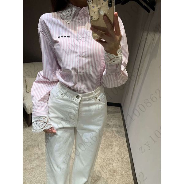 Brand shirt women Blouse designer t-shirt Womens Fashion LOGO Lapel long sleeve shirts Vacation Light breathable Travel sunscreen Blouses Au
