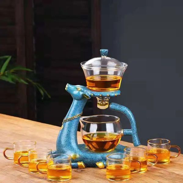 Kungfu Glass Tea Set Magnetic Water Diversion for Kitchen Loose Infusers Kettles Cooking Tea Maker Glasses Magnetic Teapot Set 240130