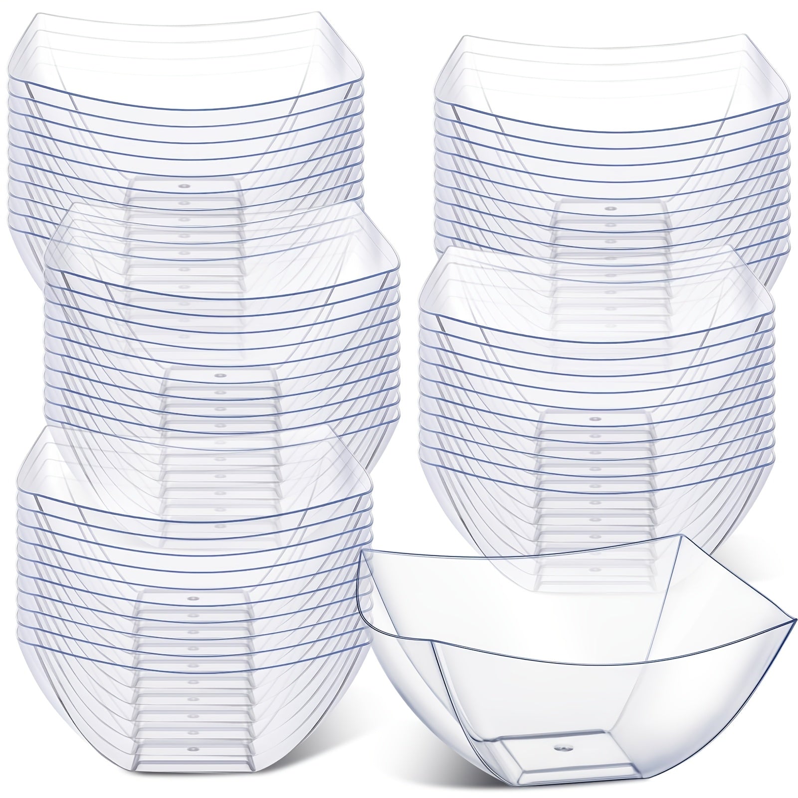 TEMU 50 Pcs 8oz Plastic Serving Bowls Disposable Snack Salad Bowl Small Party Bowls Candy Bar Containers Serving Dishes For Buffet Chips Fruit