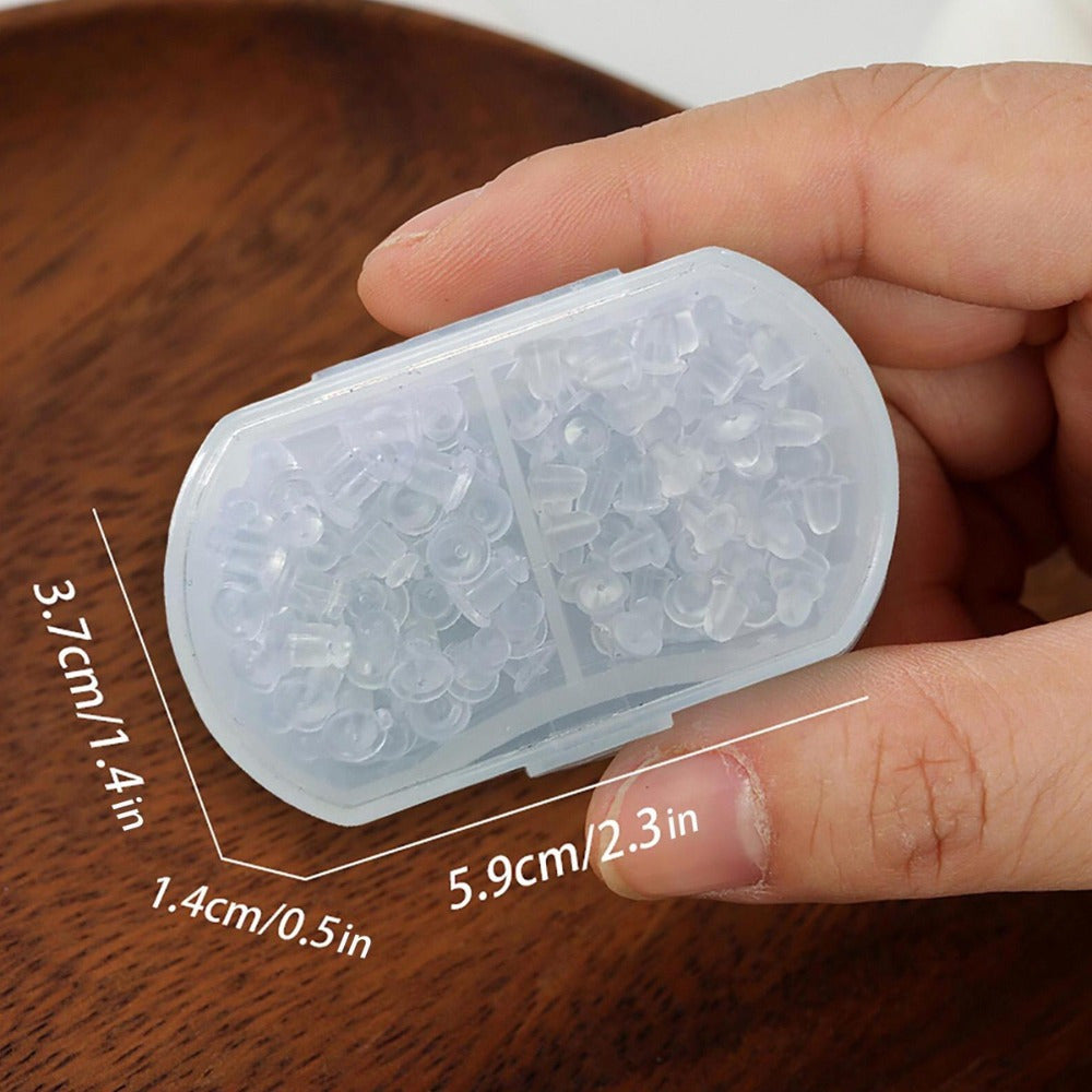 TEMU - 2 Styles Of Transparent Soft Silicone Earrings Back Plug Diy Earring Accessories