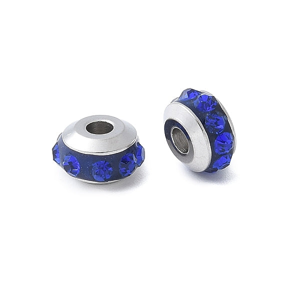 304 Stainless Steel Polymer Clay Rhinestone Beads
