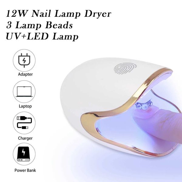 Nail Dryers 12W Dinosaur Egg UV Nail Lamp Dryer Mini Single Finger Phototherapy Machine Fast Drying Portable Varnish Cured Manicure Tools G2