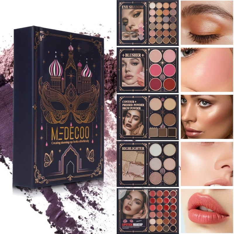 TEMU This Multi - Functional Book - Style Makeup Palette Ingeniously Combines Eyeshadows, Blushes, Highlighters, Contour Powders, And Lip Glosses In