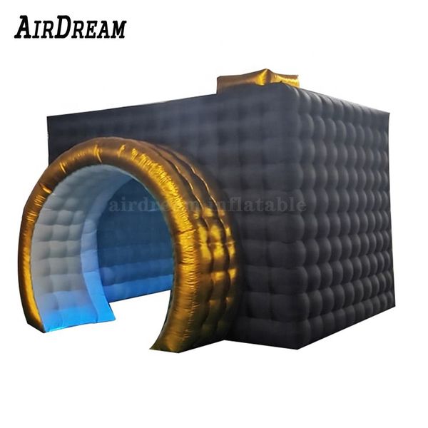High Quality Customized Portable Backdrop Tent Dome Inflatable Photo Booth with LED Strip Lights color changing