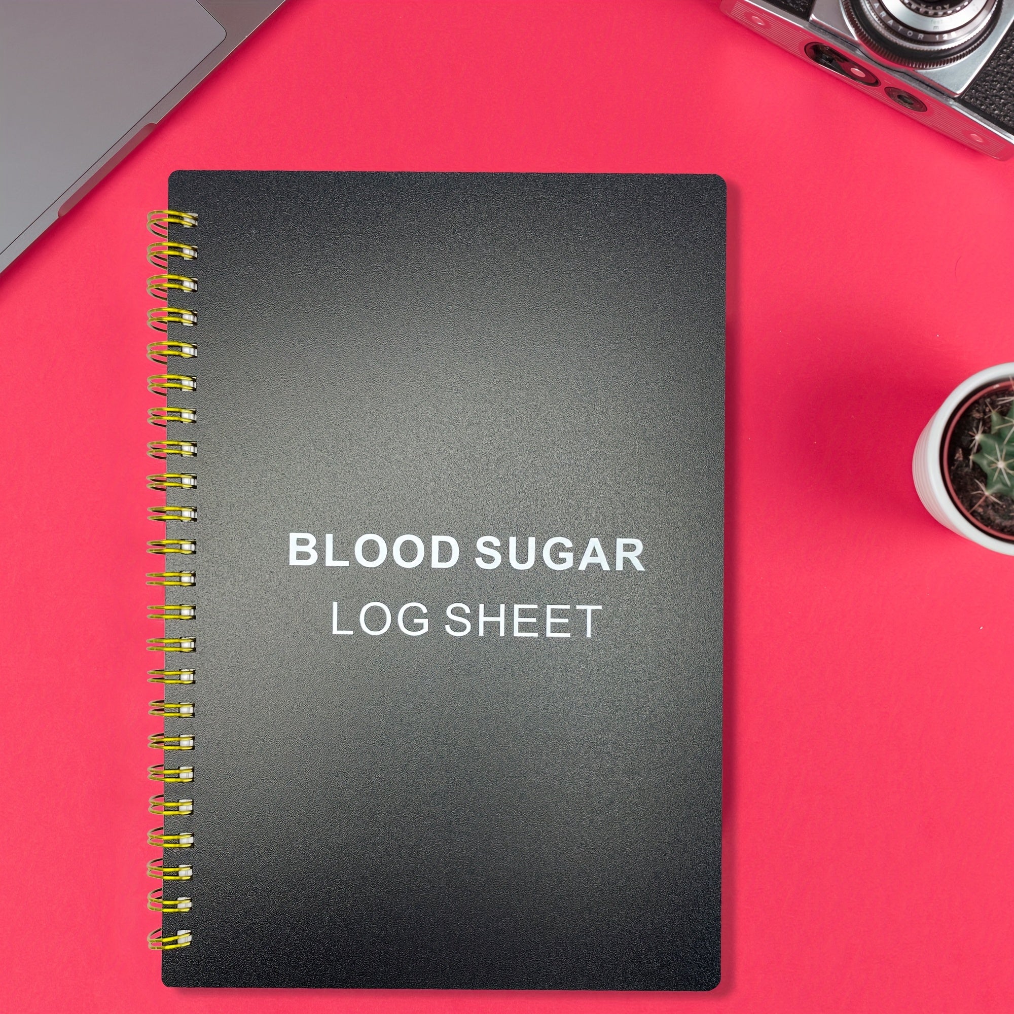 TEMU Compact Blood Sugar Notebook – 8.5x5.8 Inch, 52 Pages, Weekly Spiral Diabetes Journal For Levels, Meals & Medication Notes, Portable &