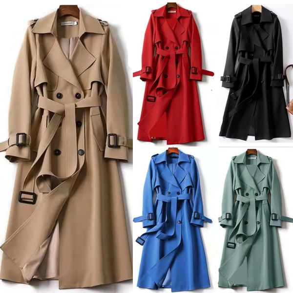Womens Trench Coats Winter Long Shirt Dress Women Brown Windbreak Coat Korean Plus Large Size Casual Outerwear Thickening FashionX240816