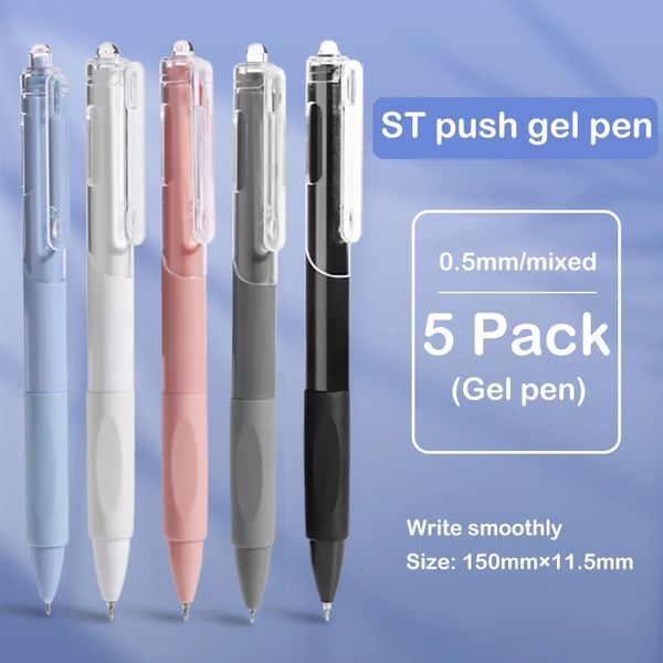 5 pcs gel pen ins smooth press quickdrying 05mm black ballpoint pens school supplies stationery 241114