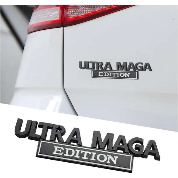 Ultra MAGA Edition Emblems 3D Raised Full Metal Decals Classic Personality Labels Car Badges With Strong Adhesive Exterior Auto Body Decor E