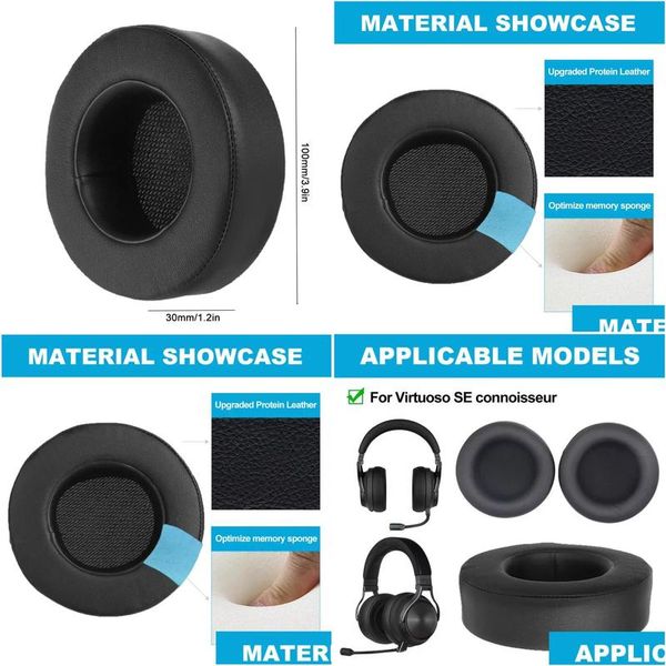 Other Electronics Replacement Ear Pads Earpads Virtuoso Rgb Wireless Se Headphone Leather Cushion Headphones Drop Delivery Oturs