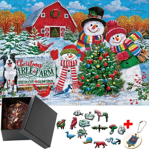 Parent-child Interaction Christmas Puzzle 3d Puzzle for Kids Kid Puzzl Toy Assembly Model Kit Imitation Games Educational Toys Y240812
