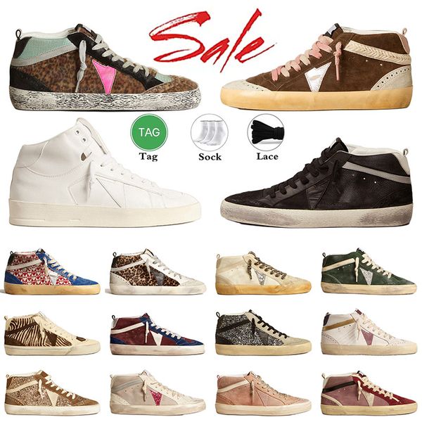 High Top Woman Designer Shoes Leather Canvas Men Women Trainers Classic Sequin Luxury Platform Sneakers Flat Casual Breathable Mid Sports Sh