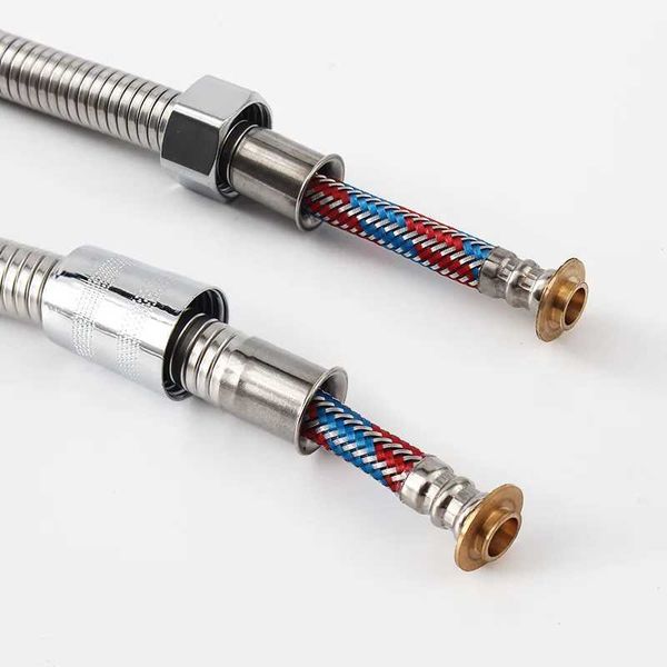 1500MM 304 Stainless Steel Flexible Shower Hose Long Bathroom Water Extension Plumbing Pipe Pulling TubeCL240801