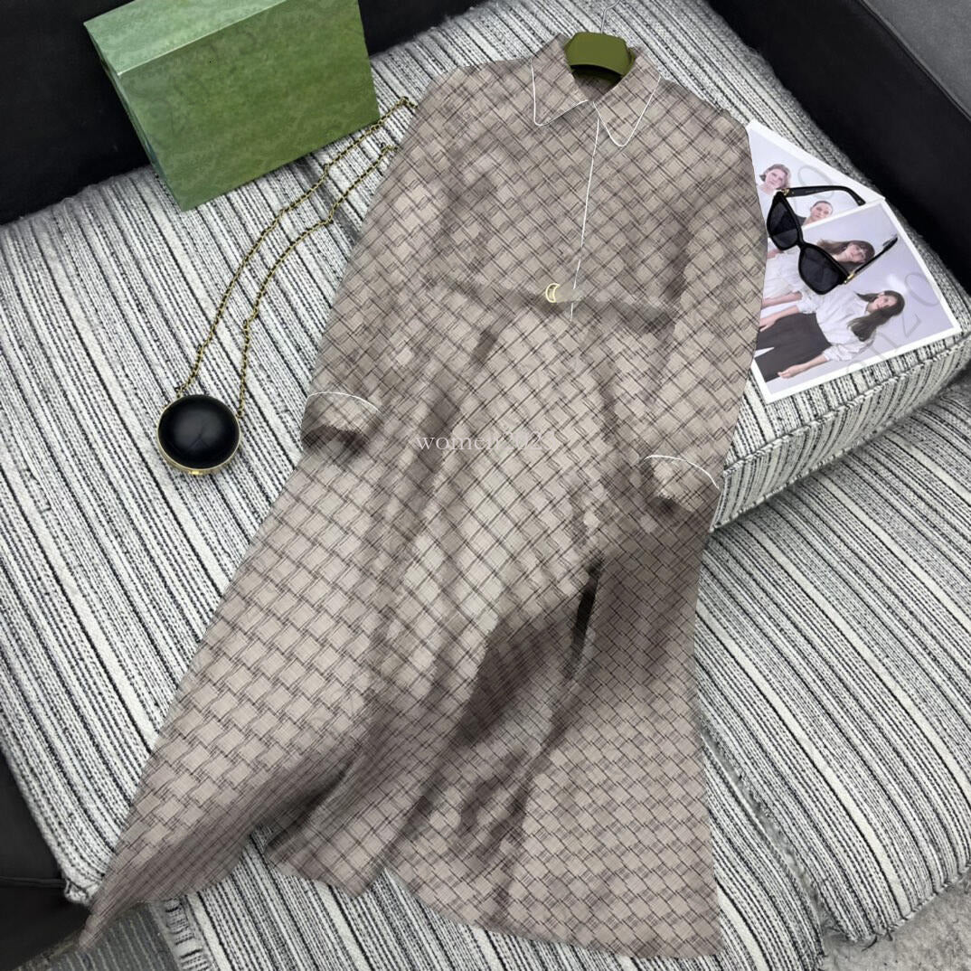 brand women dress Designer skirt women letter dresses Fashion Logo dress casual skirts vacation Lapel long sleeve dress Feb 14