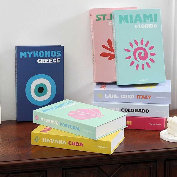 Travel Series Fake Book Decoration Coffee Table Decoration Living Room Colorful Books Home Decoration Model Room IBIZA MYONS W240826
