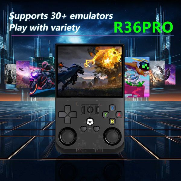R36PRO handheld game console Linux system 3.5-inch high-definition screen 128GB portable video game player suitable for children and adults
