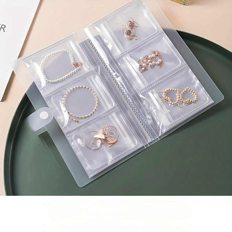 TEMU Transparent Plastic Jewelry Organizer Storage Bag With 84-160 Grids, Dustproof & Anti-tarnish Multi-compartment Case For Necklaces, Bracelets,