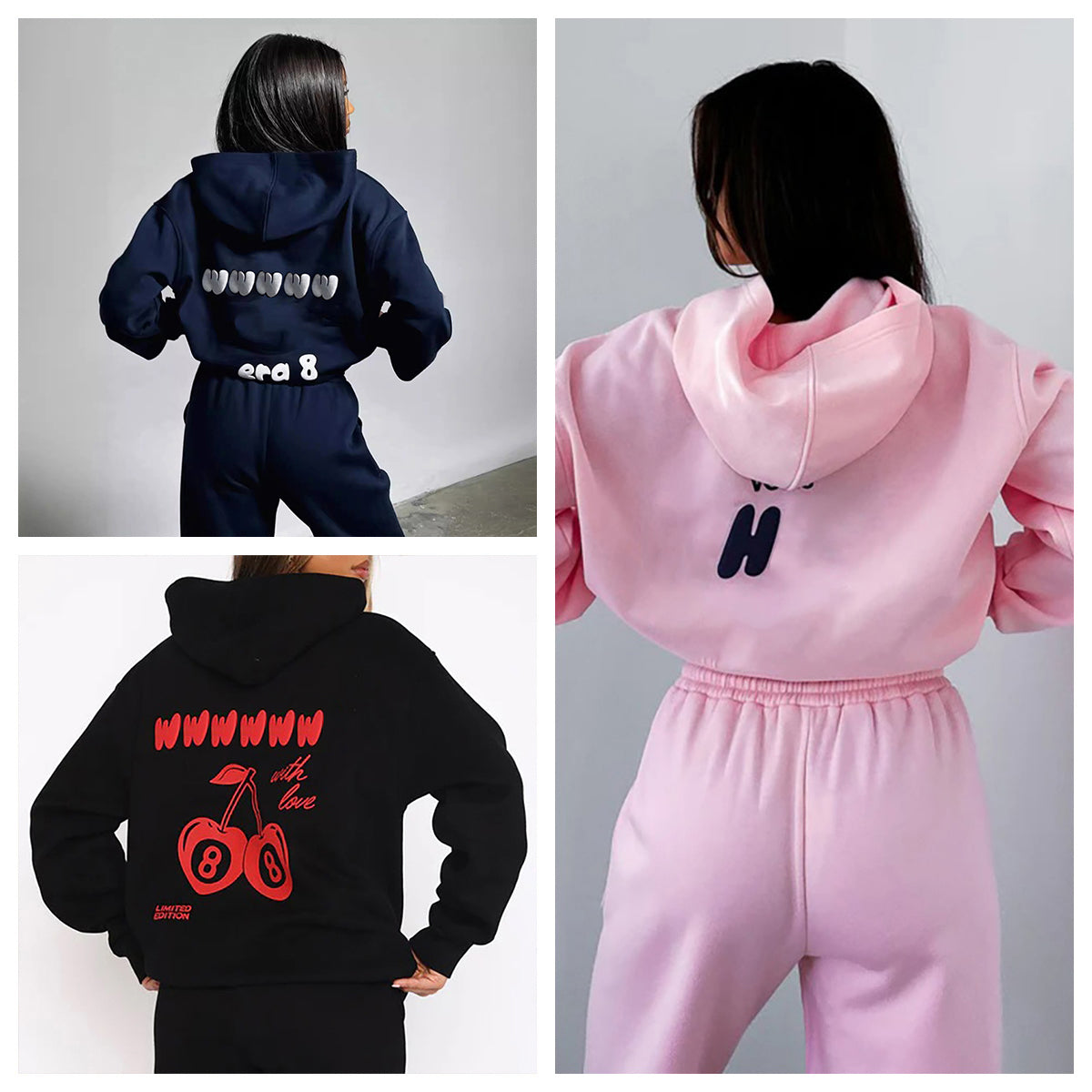 whiteefoxset Stylish Designer Tracksuit Women Hoodie Set 2 Piece Set for Spring Autumn Fashion Casual Sweatshirt Sweatpants Outdoor Sweatshirts Size