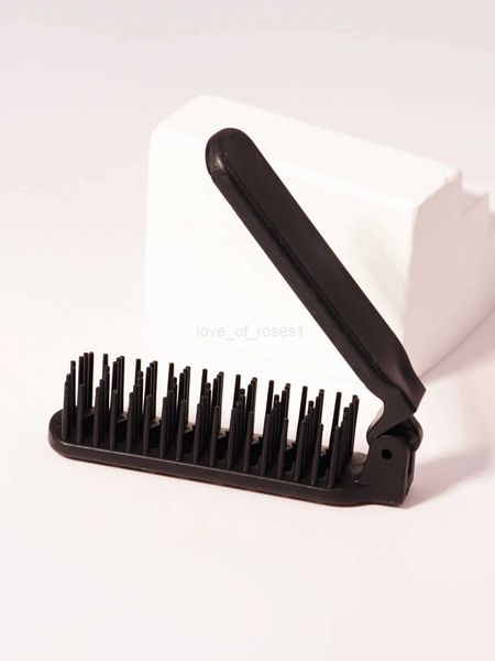 1pcs portable foldable hollow design anti-static scalp massage mirror comb portable hair styling toolM240727