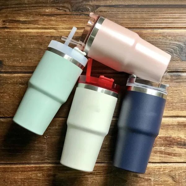 304 stainless steel insulated cup for convenient large capacity straw coffee cup car cup 240906