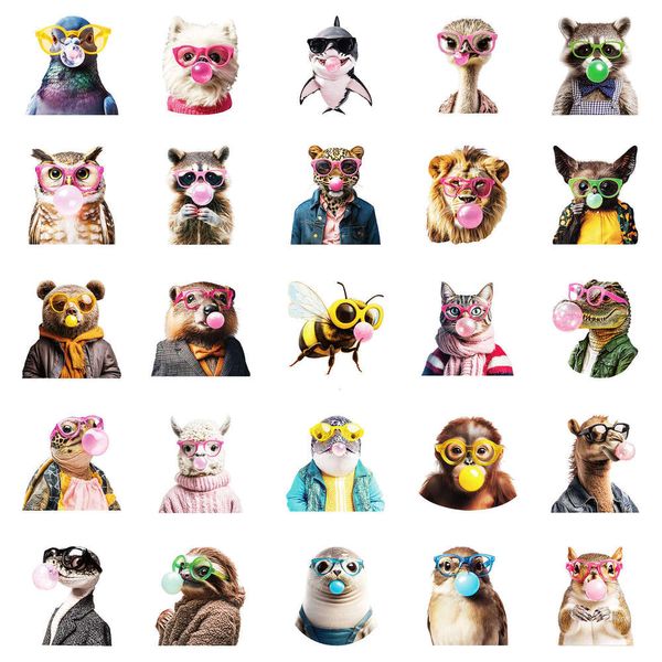 50 new hand drawn animal bubble themed graffiti stickers featuring pandassharkstigersand non repeating animals